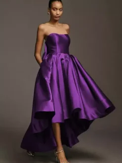 Bridesmaid Dresses Satin Fabric A-Line Floor-Length Wedding Party Dress