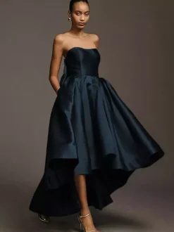 Bridesmaid Dresses Satin Fabric A-Line Floor-Length Wedding Party Dress