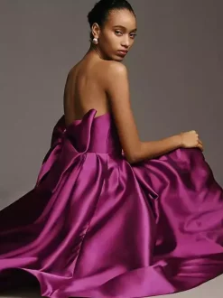 Bridesmaid Dresses Satin Fabric A-Line Floor-Length Wedding Party Dress