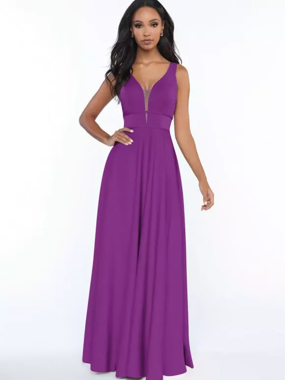 Bridesmaid Dresses Sleeveless Open Back A-Line Floor-Length Formal Gowns