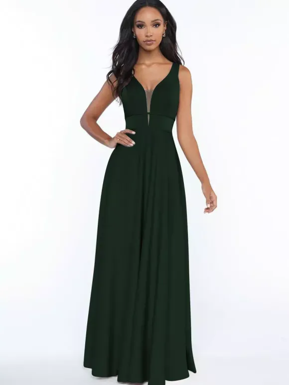 Bridesmaid Dresses Sleeveless Open Back A-Line Floor-Length Formal Gowns