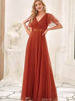 Bridesmaid Dresses Tulle A-Line Floor-Length Wedding Party Dress