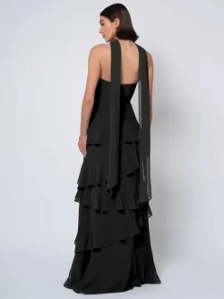 Bridesmaid Dresses Ball Gown Floor-Length Backless Chiffon Wedding Party Dress
