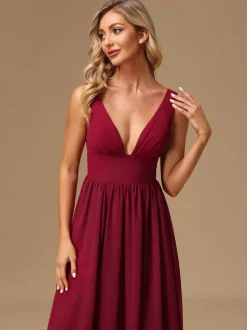 Bridesmaid Dresses Ball Gown Floor-Length Zipper Chiffon Prom Dress