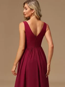 Bridesmaid Dresses Ball Gown Floor-Length Zipper Chiffon Prom Dress