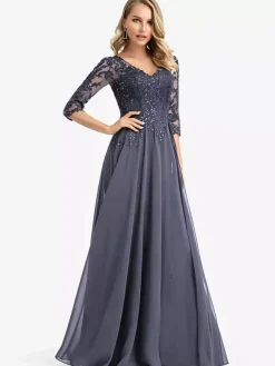 Bridesmaid Dresses Chiffon A-Line Floor-Length Wedding Party Dress