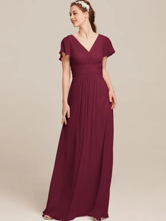 Bridesmaid Dresses Chiffon A-Line Floor-Length Formal Gowns