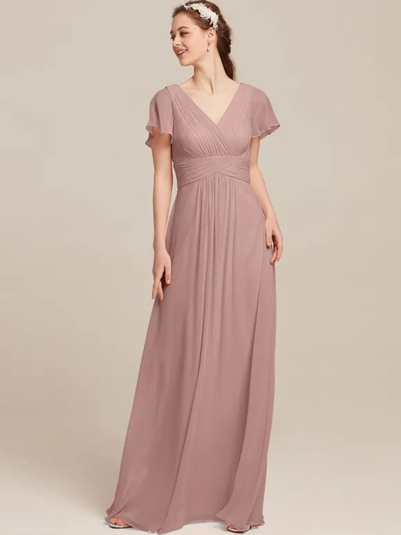 Bridesmaid Dresses Chiffon A-Line Floor-Length Formal Gowns