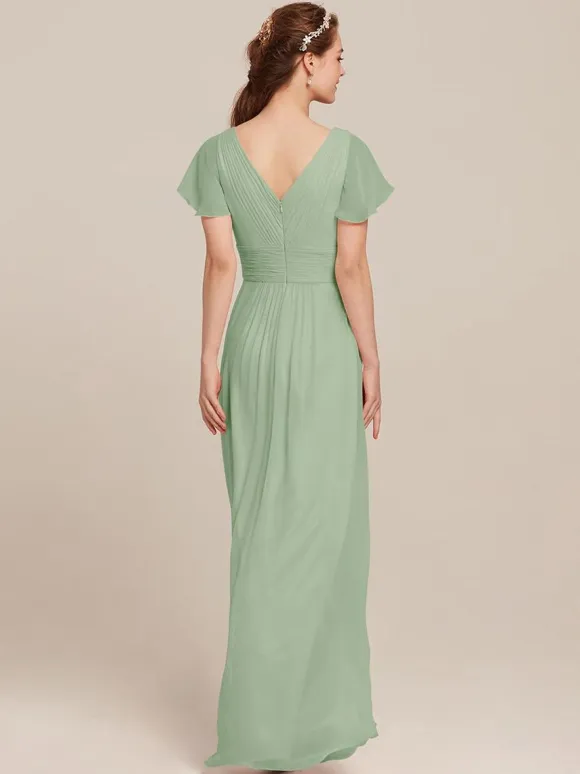 Bridesmaid Dresses Chiffon A-Line Floor-Length Formal Gowns