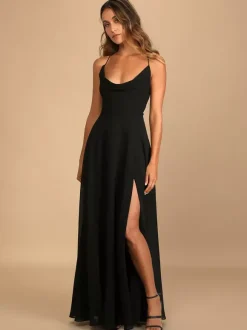 Bridesmaid Dresses Chiffon A-Line Spaghetti Straps High Slit Wedding Party Dress