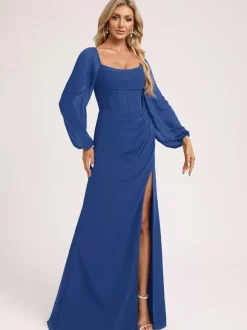 Bridesmaid Dresses Chiffon Ball Gown Floor-Length Prom Dress