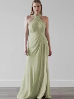 Bridesmaid Dresses Chiffon Mermaid Floor-Length Wedding Party Dress