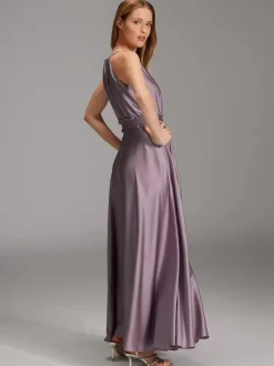Bridesmaid Dresses Elastic Silk Like Satin A-Line Floor-Length Prom Dress
