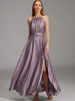 Bridesmaid Dresses Elastic Silk Like Satin A-Line Floor-Length Prom Dress
