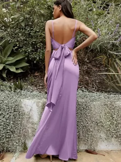 Bridesmaid Dresses Mermaid Floor-Length Zipper Elastic Silk Like Satin Prom Dress