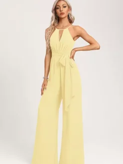 Bridesmaid Dress Jumpsuit Floor-Length Zipper Chiffon Wedding Party Dress