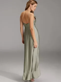 Bridesmaid Dress Mermaid Floor-Length Zipper Elastic Silk Like Satin Wedding Party Dress