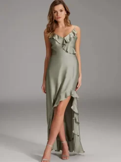 Bridesmaid Dress Mermaid Floor-Length Zipper Elastic Silk Like Satin Wedding Party Dress