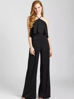 Bridesmaid Dress Satin Fabric Jumpsuit Floor-Length Formal Gowns