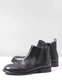 Brown Chelsea Boots Genuine Leather Round Toe Slip On Booties