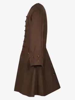Brown Vintage Top Retro Buttons Long Sleeves Overcoat Retro Costumes For Man