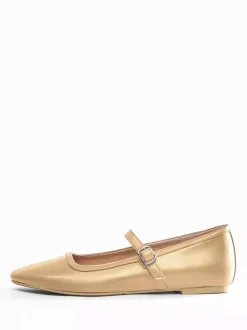 Burgundy Mary Jane Flats Square Toe Buckle Detail Vintage Ballerina Flats