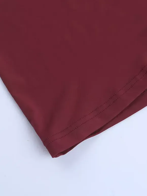 Burgundy One Shoulder Women's Maxi Gown - Elegant Ruched Bodycon Long Dress - Old Money Aesthetic Evening Party Wear 2026