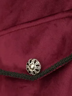Burgundy Vintage Top Retro Buttons Overcoat Retro Costumes For Man