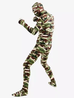 Camouflage Zentai Suits Morph Suit Green Camouflage Lycra Spandex Zentai Suit Unisex Full Body Suit