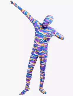 Camouflage Zentai Suits Purple Camouflage Lycra Spandex Full Body Zentai Suit