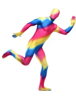 Camouflage Zentai Suits Morph Suit Multicolor Stripes Zentai Suit Full Body Lycra Spandex Bodysuit