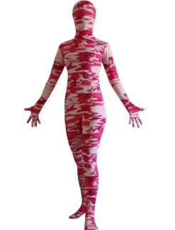 Camouflage Zentai Suits Pink Camouflage Zentai Suit Full Body Lycra Spandex Bodysuit for Women