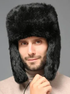 Caps For Men Modern Faux Fur Winter Warm Hats Russian Ushanka Hat