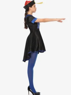 Carnival Halloween Chinese Zombie Costumes For Women Black Blue Polyester Holidays Costumes