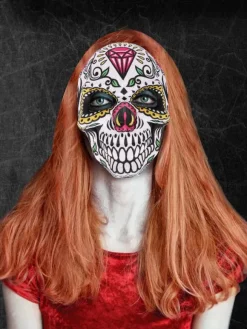 Carnival Mask For Adults Red Plastic Masquerade Costume Accessories