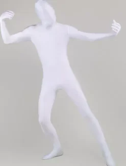 Carnival Morph Suit White Lycra Spandex Zentai Suit