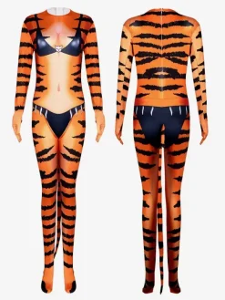 Carnival Tiger Pattern Bodysuit Stage Halloween Orc Costumes