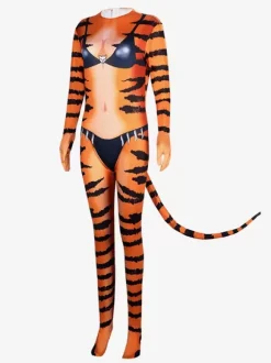 Carnival Tiger Pattern Bodysuit Stage Halloween Orc Costumes