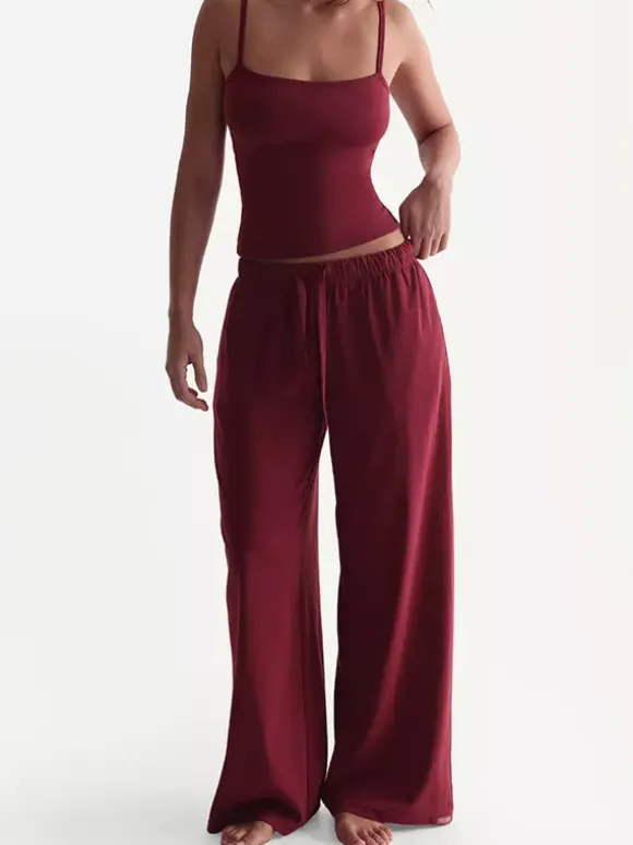 Casual Camis And Wide Leg Pants Two-Piece Lounge Set For Women 2026