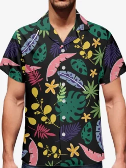Casual Shirt For Men Casual Tropical Printed Men Top