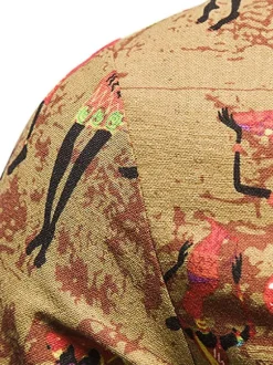 Casual Shirt For Men Turndown Collar Casual Artwork Amber Men's Shirts