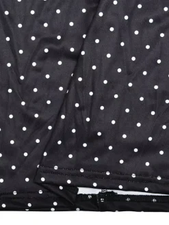 Chic Fitted Black Gown With Polka Dots Perfect For Casual Outings