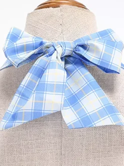 Chic Fitted Blue Plaid Gown With A Line Skirt Perfect For Summer Parties