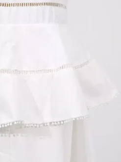 Chic Fitted White Maxi Gown With Lace Detail Perfect For Formal Events