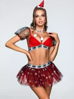Christmas Costumes Women Lingerie Bra Sets