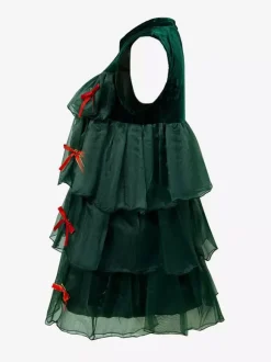 Christmas Set Dark Green Dress Accessory Hat Christmas Holidays Costumes
