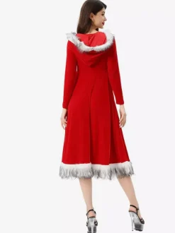 Christmas Sets Red Dress Block Christmas Holidays Costumes