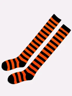 Classic Lolita Knee High Socks Neverland Striped Rose Lolita Socks