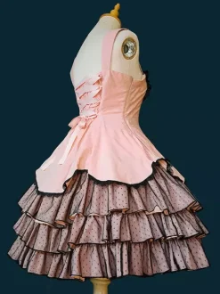 Classical Lolita Dress Lace Sleeveless Lolita Pink Dresses