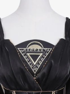 Classical Lolita Dress Polyester Long Sleeves Lolita Dresses Black Gold